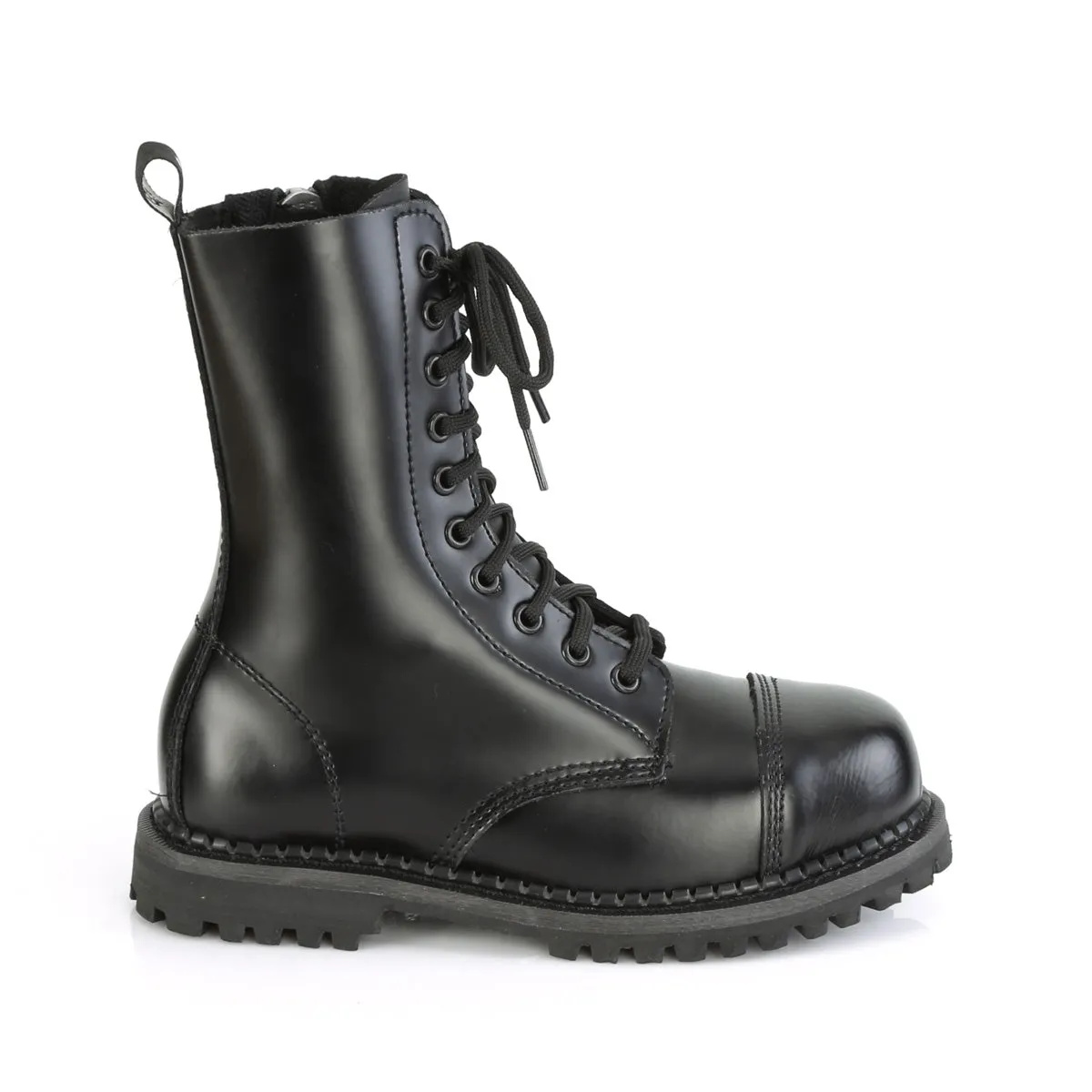 10 Eyelet RIOT-10 Black Leather