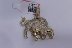 10k Yellow Gold Bull Pendant