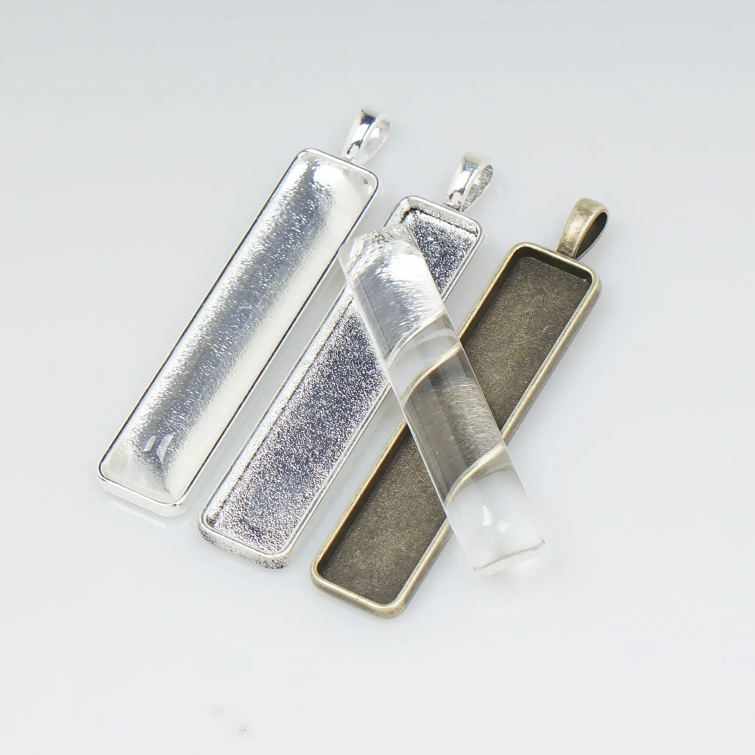 10PCS Zinc Alloy Pendant Setting, 10*50mm Rectangle Cameo Base Pendant 103919