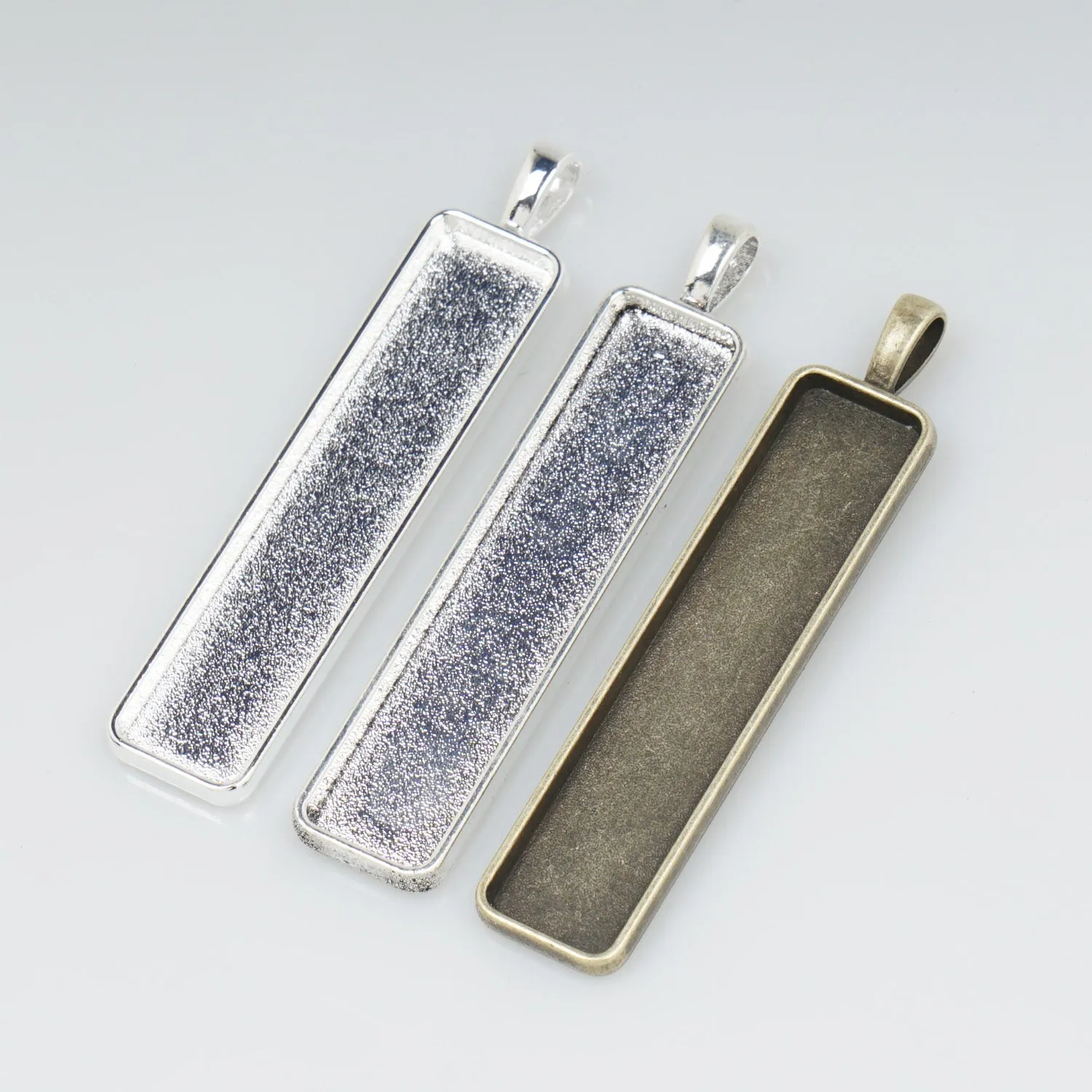 10PCS Zinc Alloy Pendant Setting, 10*50mm Rectangle Cameo Base Pendant 103919