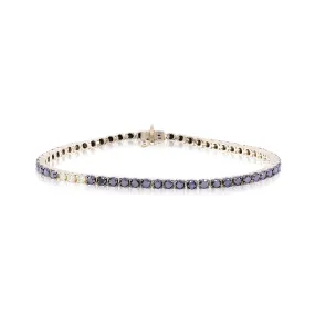 14K YELLOW GOLD FANCY LIGHT YELLOW DIAMOND AND BLACK DIAMOND TENNIS BRACELET