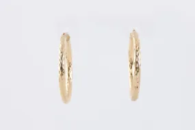 14k Yellow Gold Textured Hoop Earrings (2.34g.)