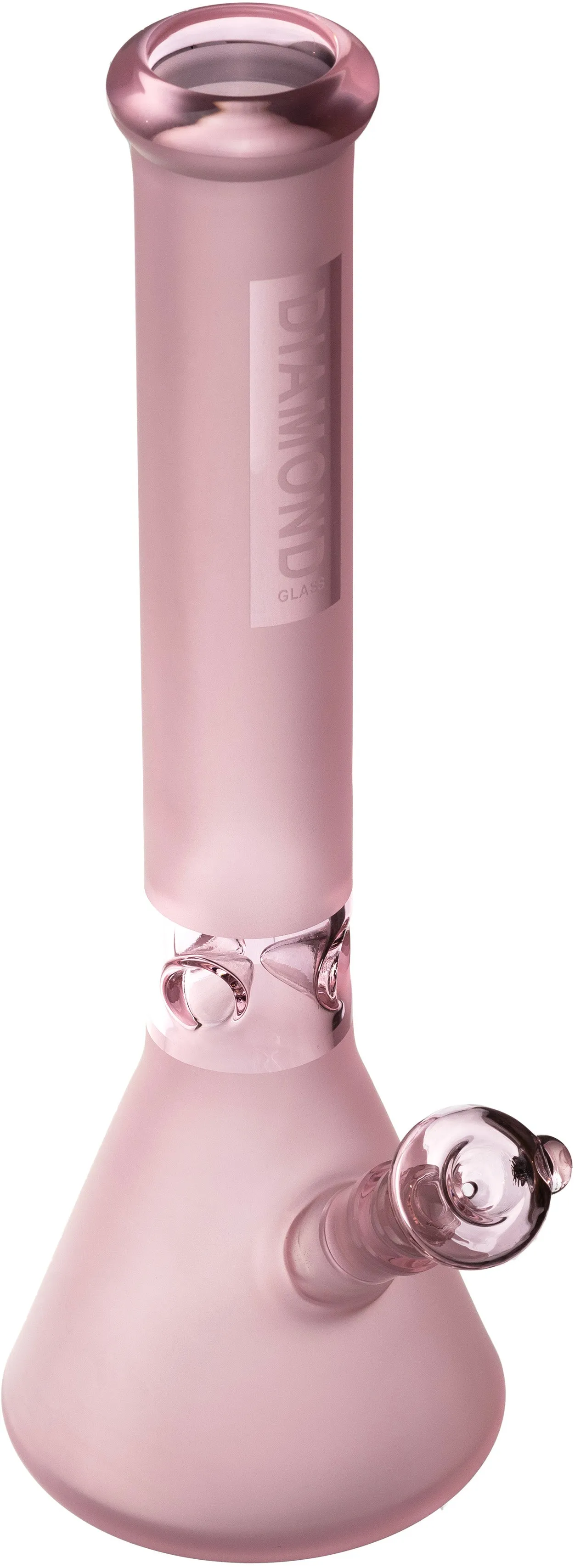 16” Frosted Pink Beaker Bong, by Diamond Glass