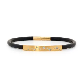 18ct Yellow Gold and Diamond Neoprene Bangle