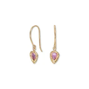 18K Teardrop Earrings in Pink Sapphire