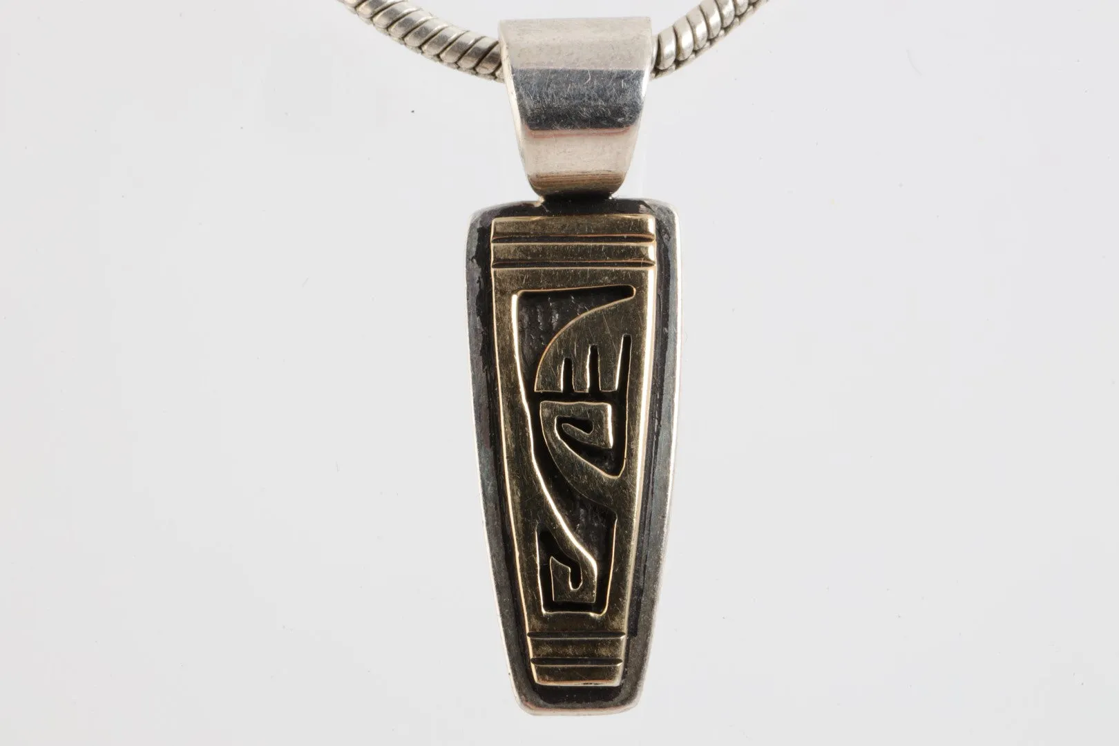 18" 925 Silver 14k Yellow Gold Native American Necklace (13.85g.)