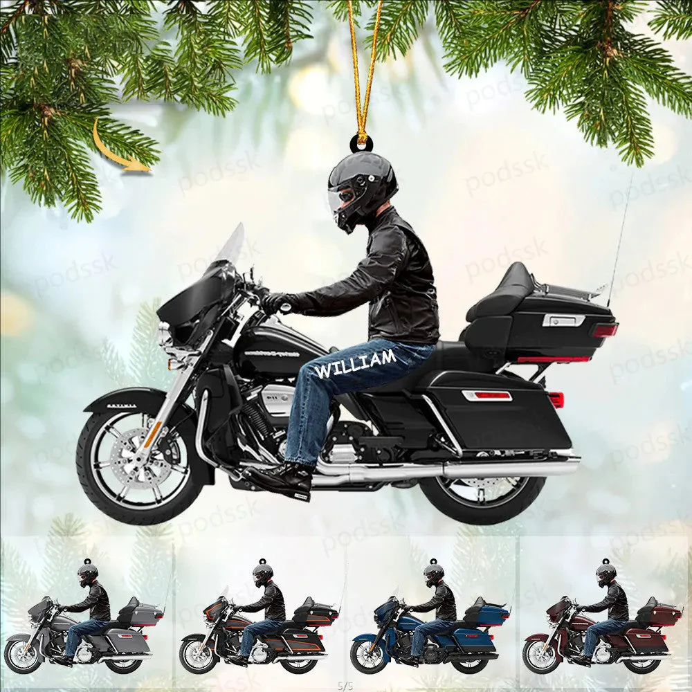 2023 Personalized Biker Harley Motorcycle Christmas Ornament for Biker Gangster Lovers, Gift for Man