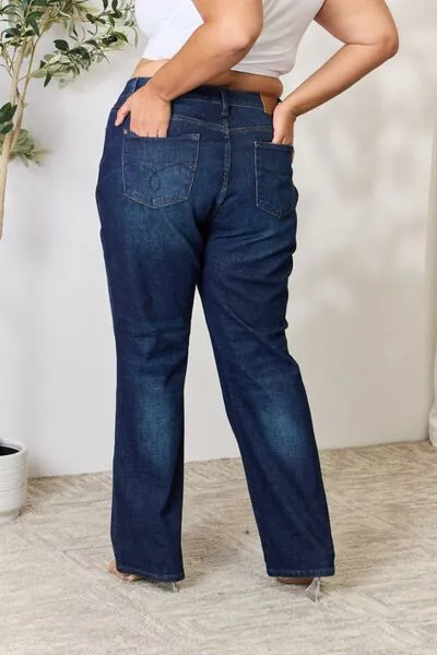 88598 Judy Blue Full Size Button-Fly Straight Jeans