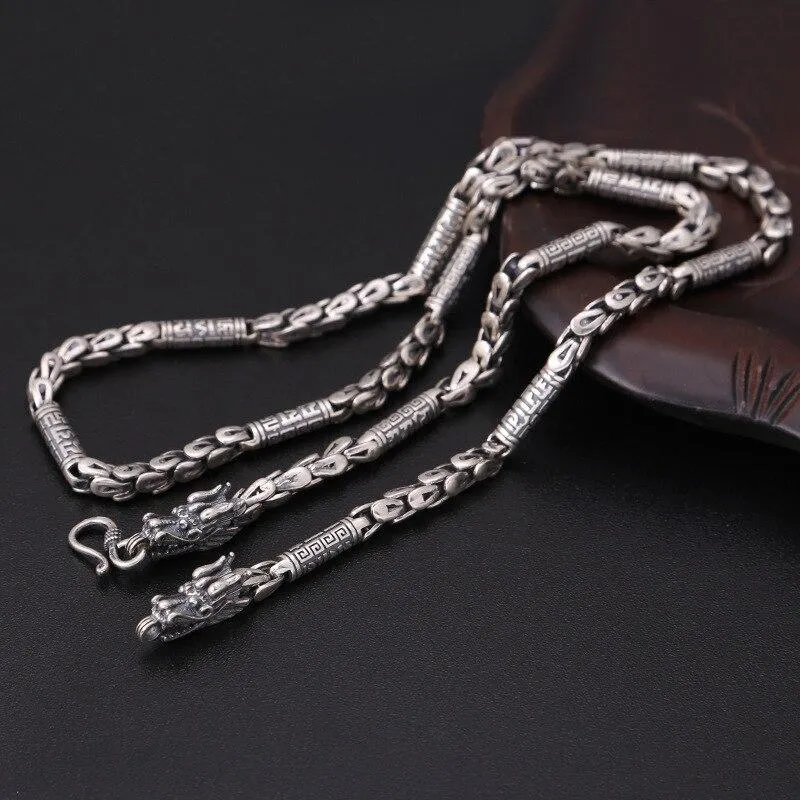 925 Sterling Silver Dragon Necklace for Men