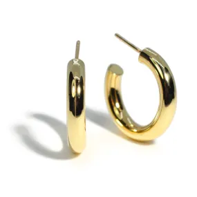 AFJ Gold Collection - Medium Hoop Earrings, Yellow Gold