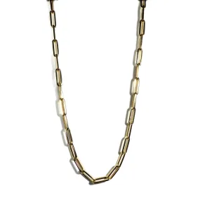 AFJ Gold Collection - Paperclip Link Chain Necklace, Yellow Gold