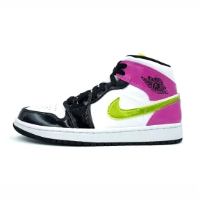 AIR JORDAN 1 MID WHITE BLACK CYBER PINK 2020