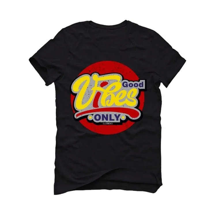 Air Jordan 5 RED AND YELLOW 2020 Black T-Shirt (Good Vibes)