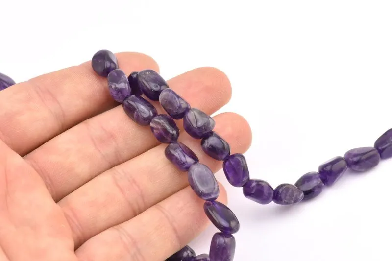 Amethyst 11x6mm Nugget Gemstone Beads Full Strand 15.5 Inches T095