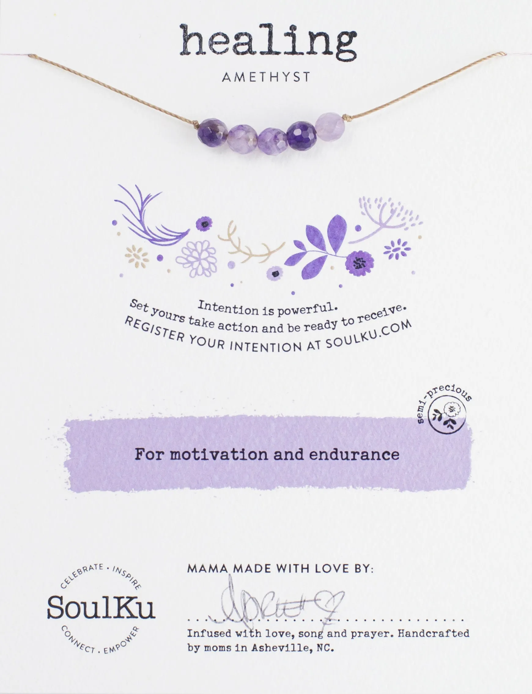 Amethyst Intention Necklace for Healing