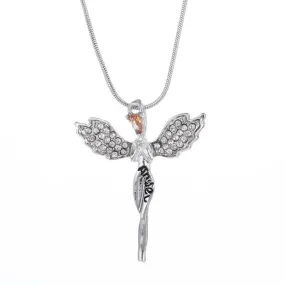 Angel Wings Pendant Necklace with Lettering Pendant