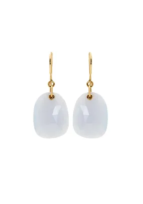 Anne Sportun 18KYG Milky Chalcedony Teardrop Earrings