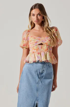 Arlet Puff Sleeve Floral Top