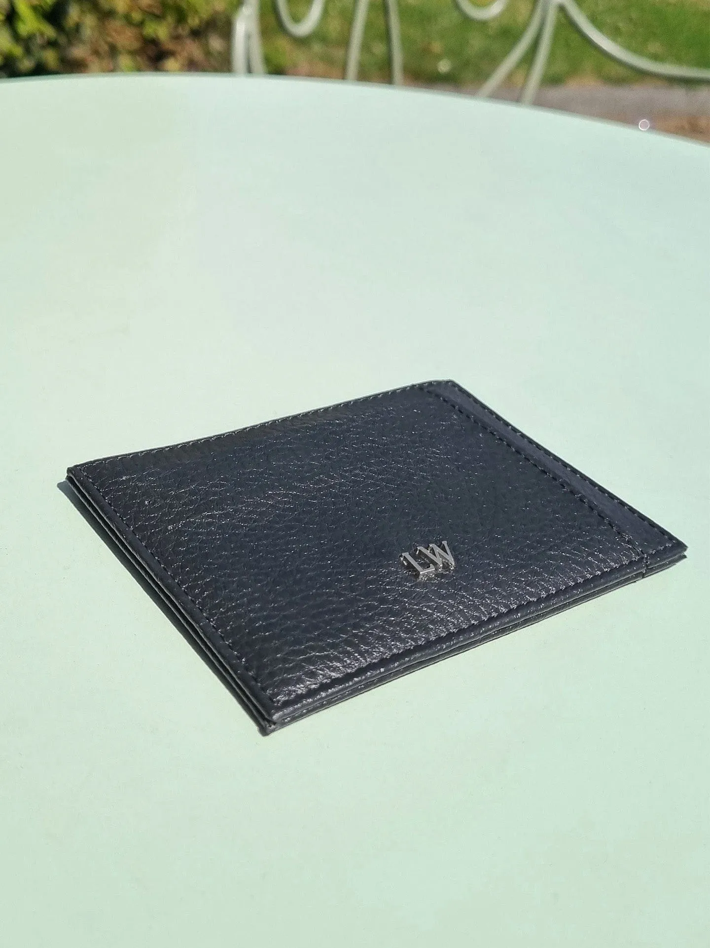 Ash MIRUM Leather Vegan Cardholder | Black & Silver