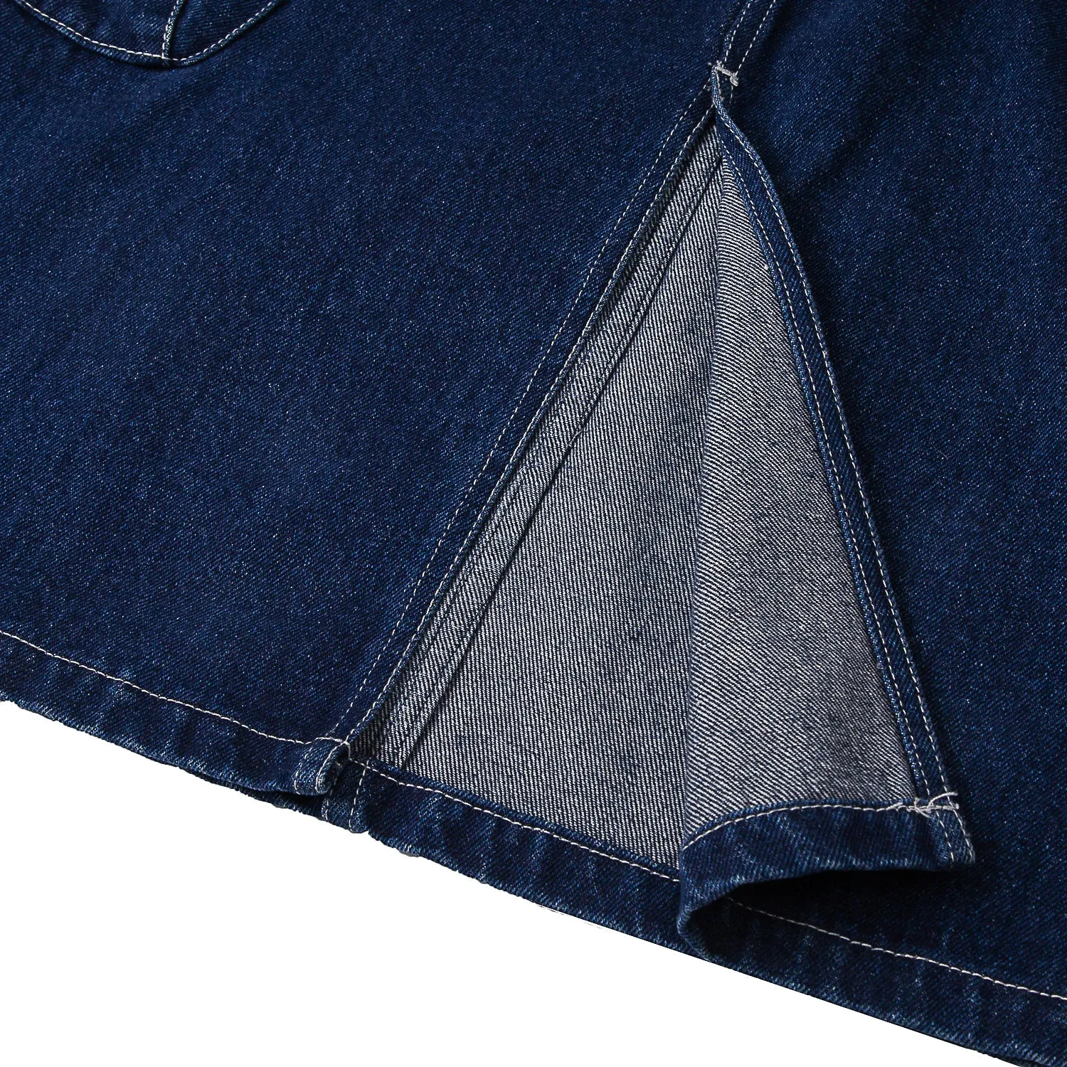 A[S]USL DENIM CARGO SKIRT-DARK BLUE