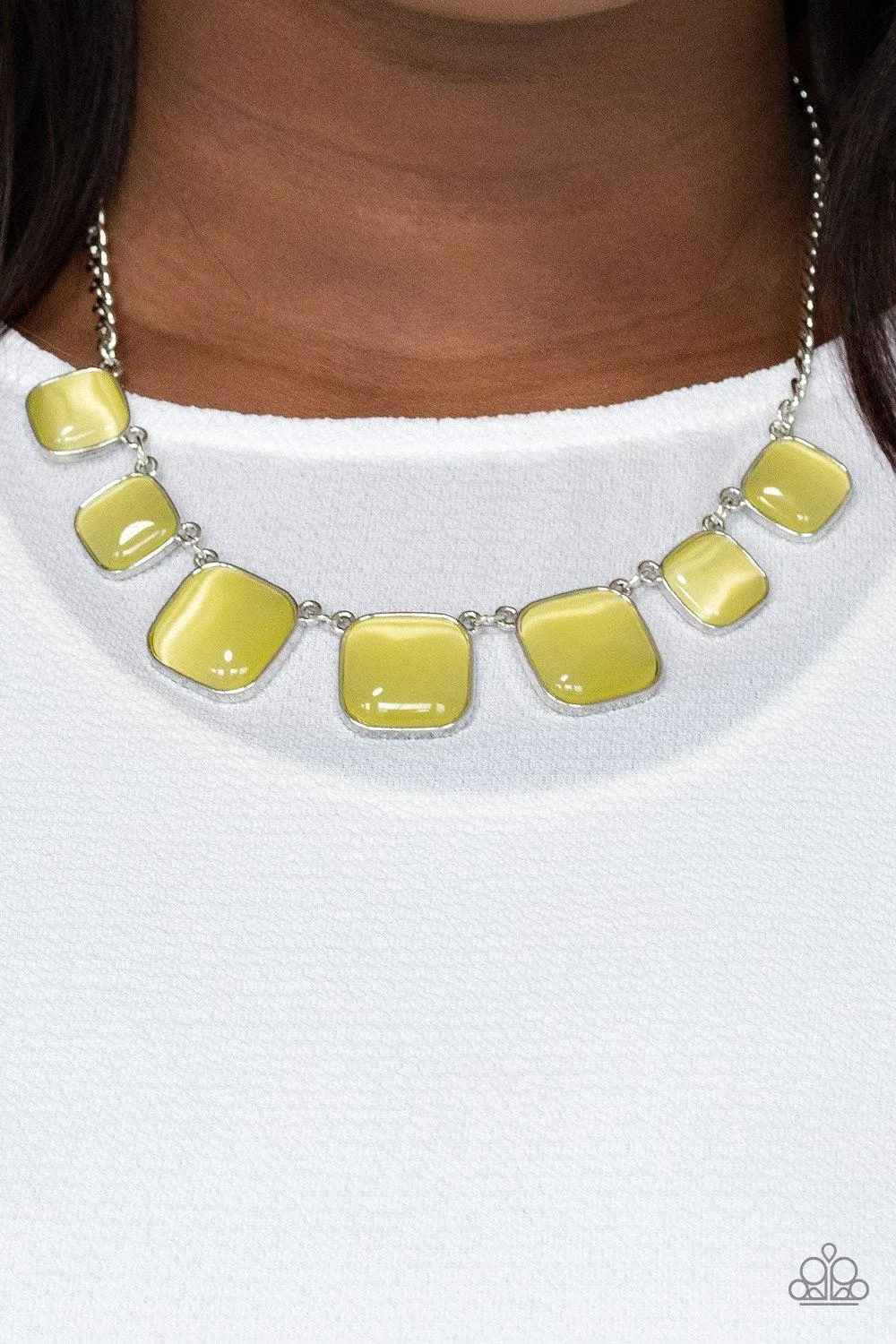 Aura Allure Yellow Cat's Eye Stone Necklace - Paparazzi Accessories