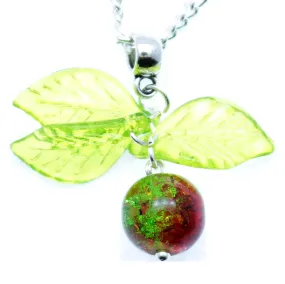 AVBeads Jewelry Christmas 24 Necklace Green Red Silver Mistletoe Pendant 1002