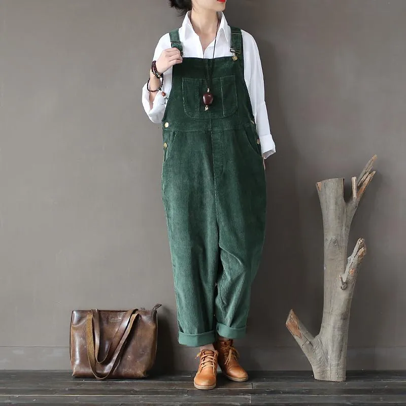 Babakud Corduroy Large Size Loose Retro jumpsuit