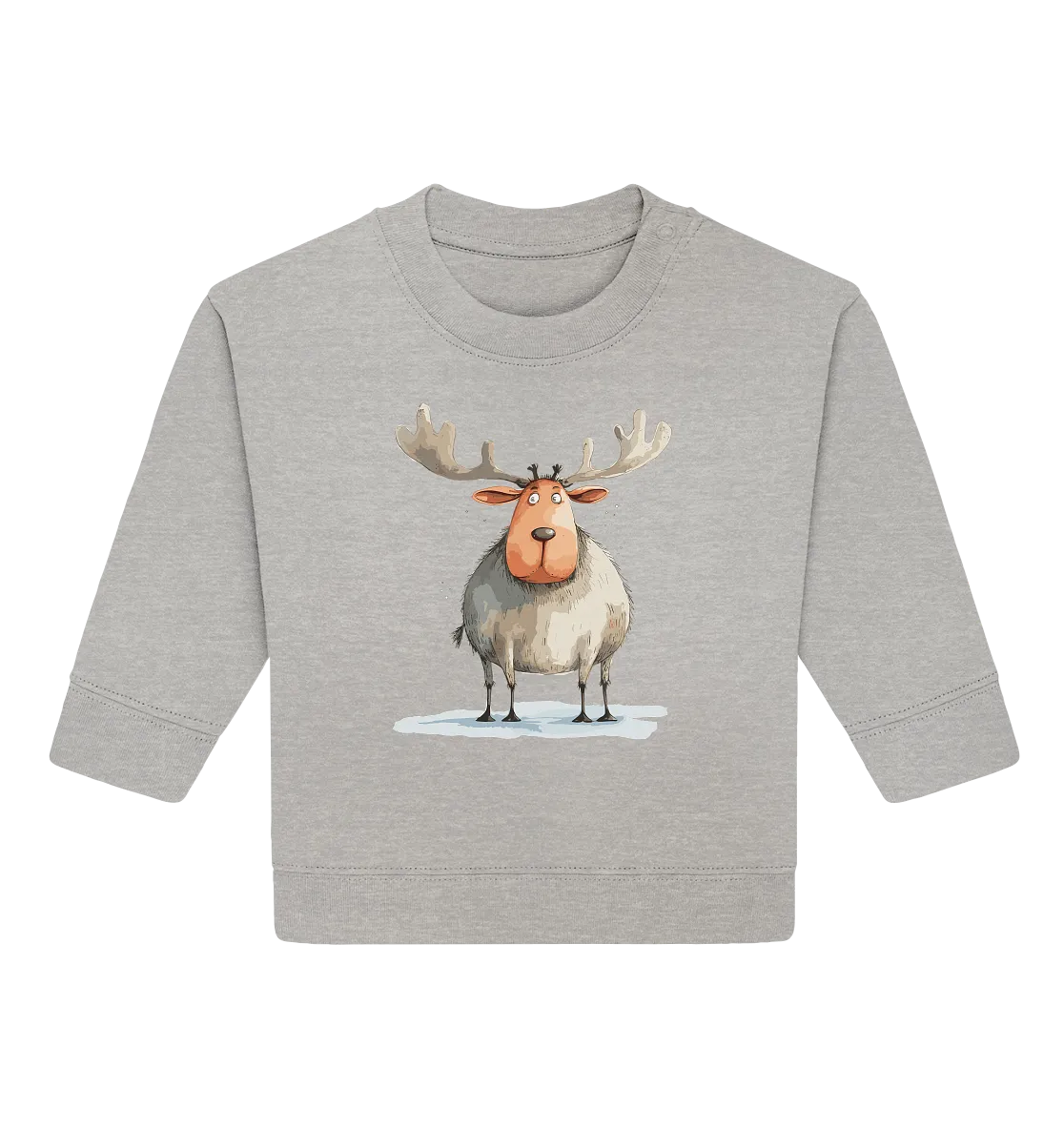 Baby Bio-Langarmshirt mit Weihnachtsmotiv "Dicker Elch"