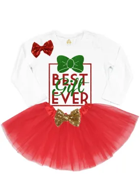 Best Gift Ever Tutu Outfit - Green & Red