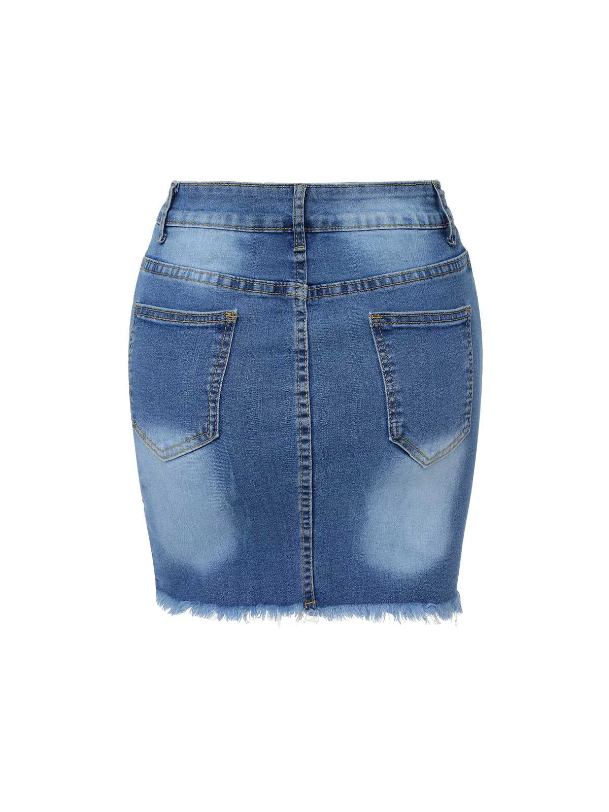 Blue 1960s Ripped Denim Skirt