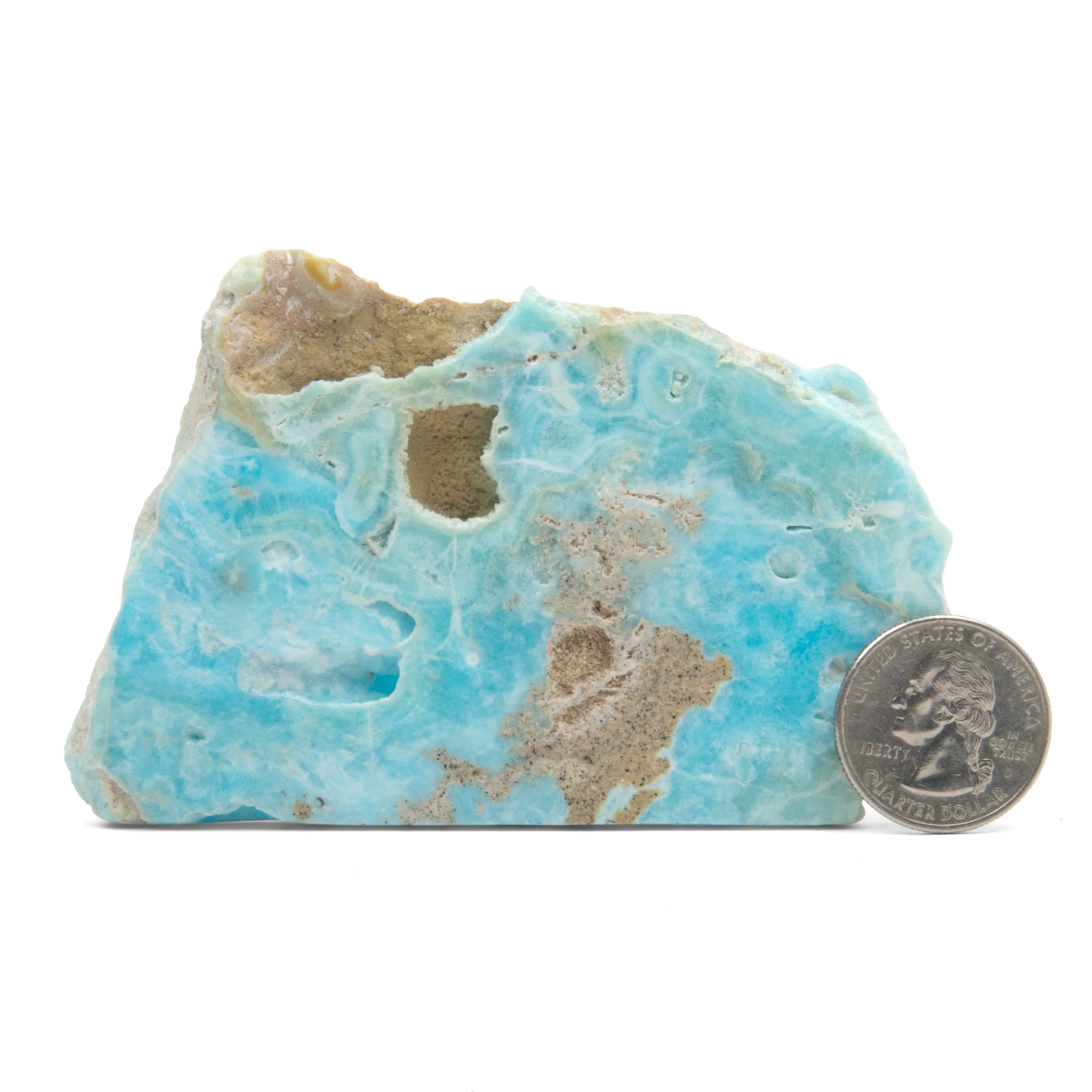 Blue Aragonite, Polished Slate