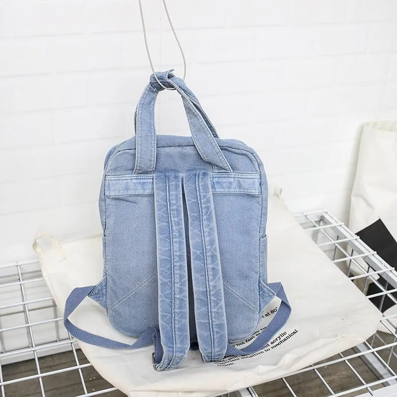 Blue Denim Canvas Casual 20 to 35 Litre Backpack