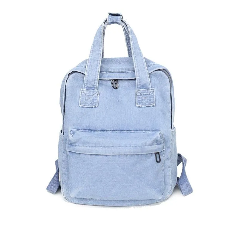 Blue Denim Canvas Casual 20 to 35 Litre Backpack