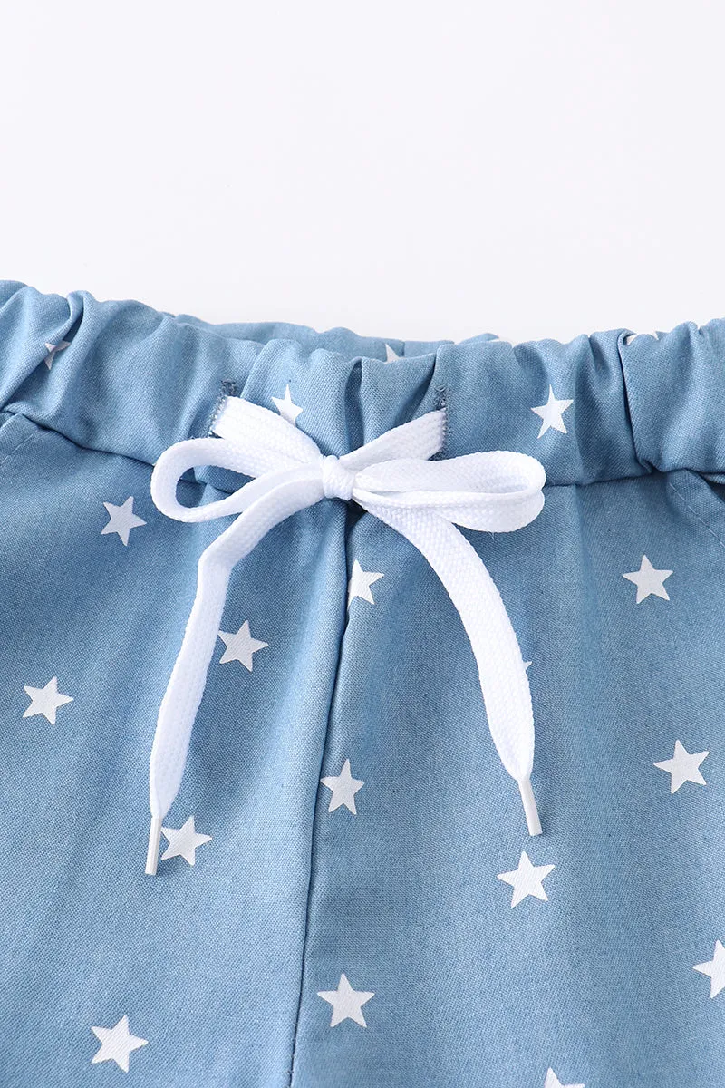 Blue star pocket shorts