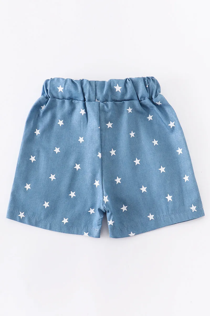 Blue star pocket shorts