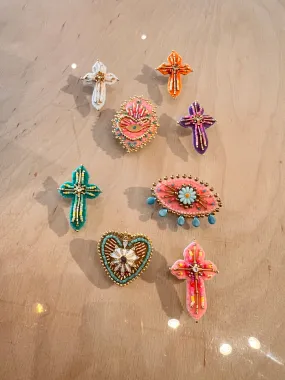 BROCHES HEART & CROSS