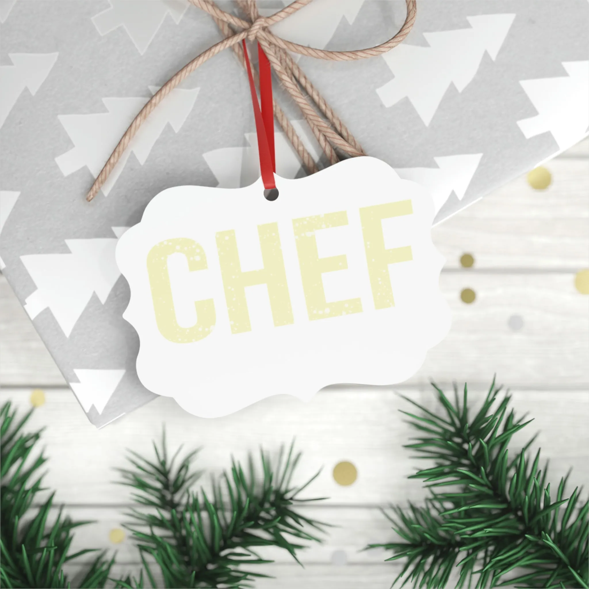 Chef Metal Plaque Ornament