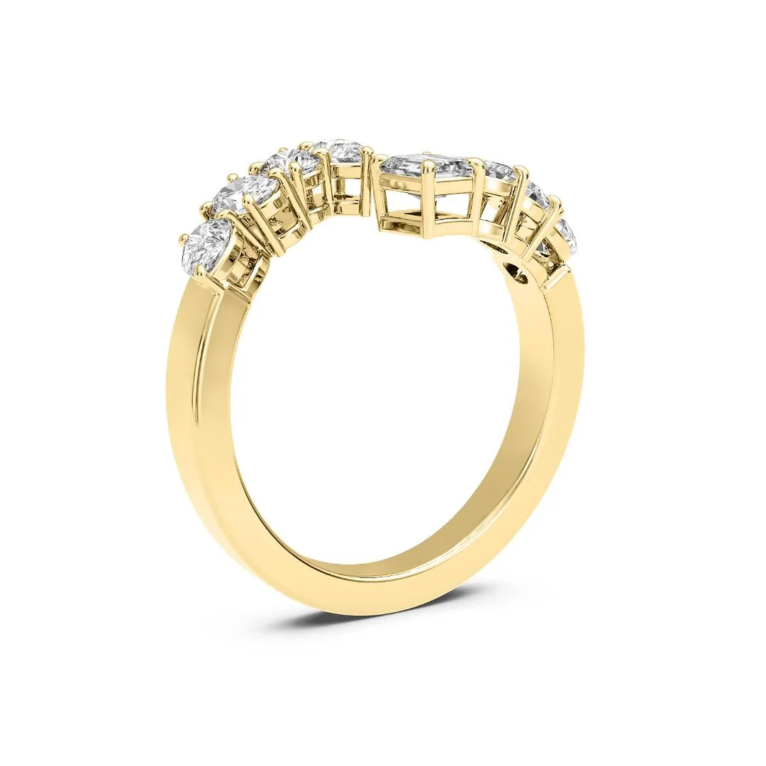 Chorost & Co Private Collection 14K Yellow Gold 1.00ct Diamond Multi Stone Bypass Ring