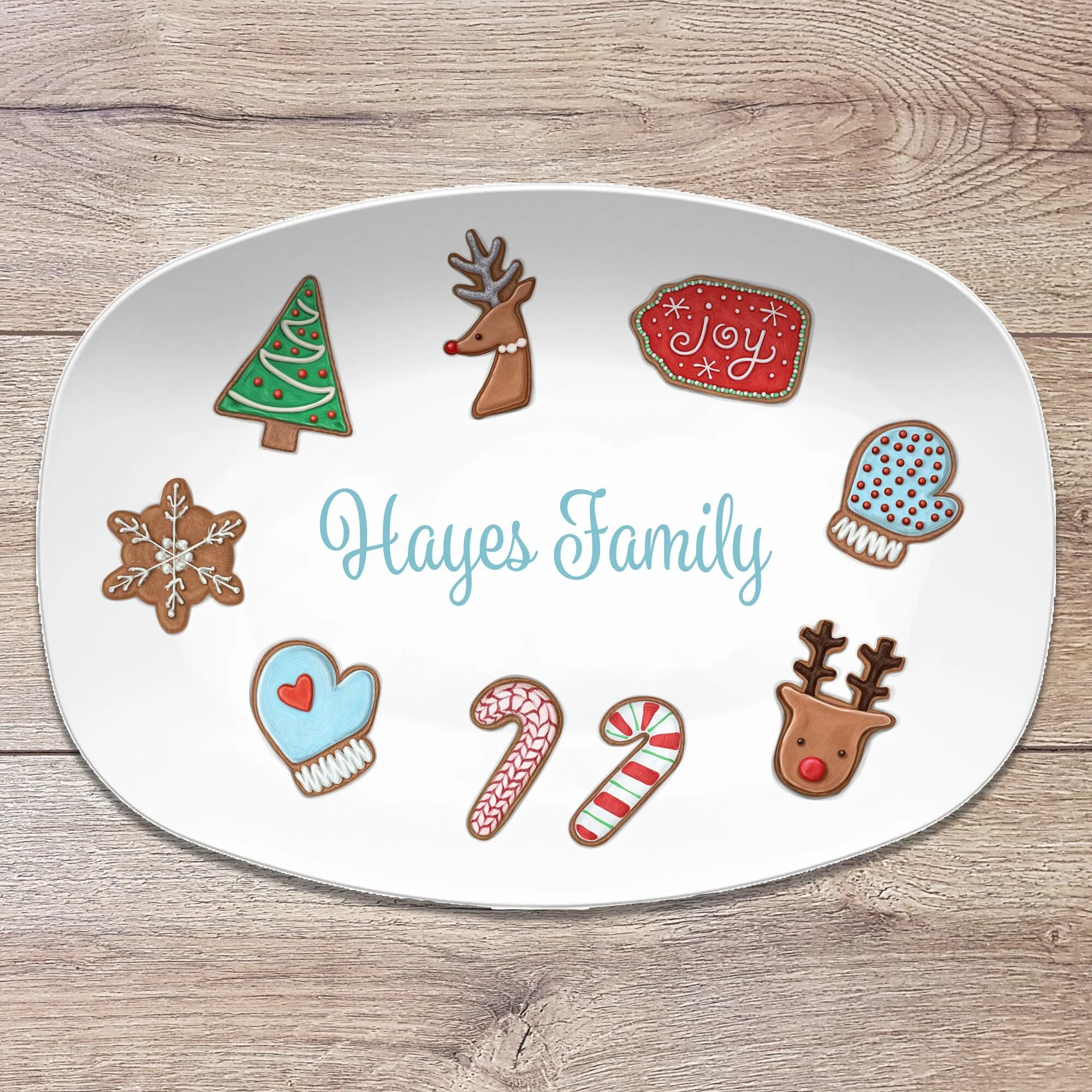 Christmas Sugar Cookies Personalized Platter