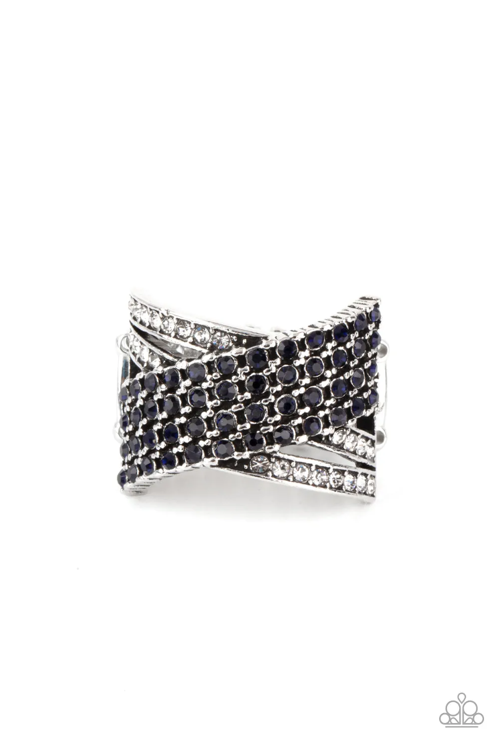 Classic Crossover - Blue Dainty Ring Paparazzi Accessories