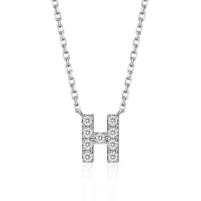 Classic Pavé Initial H Pendant Necklace