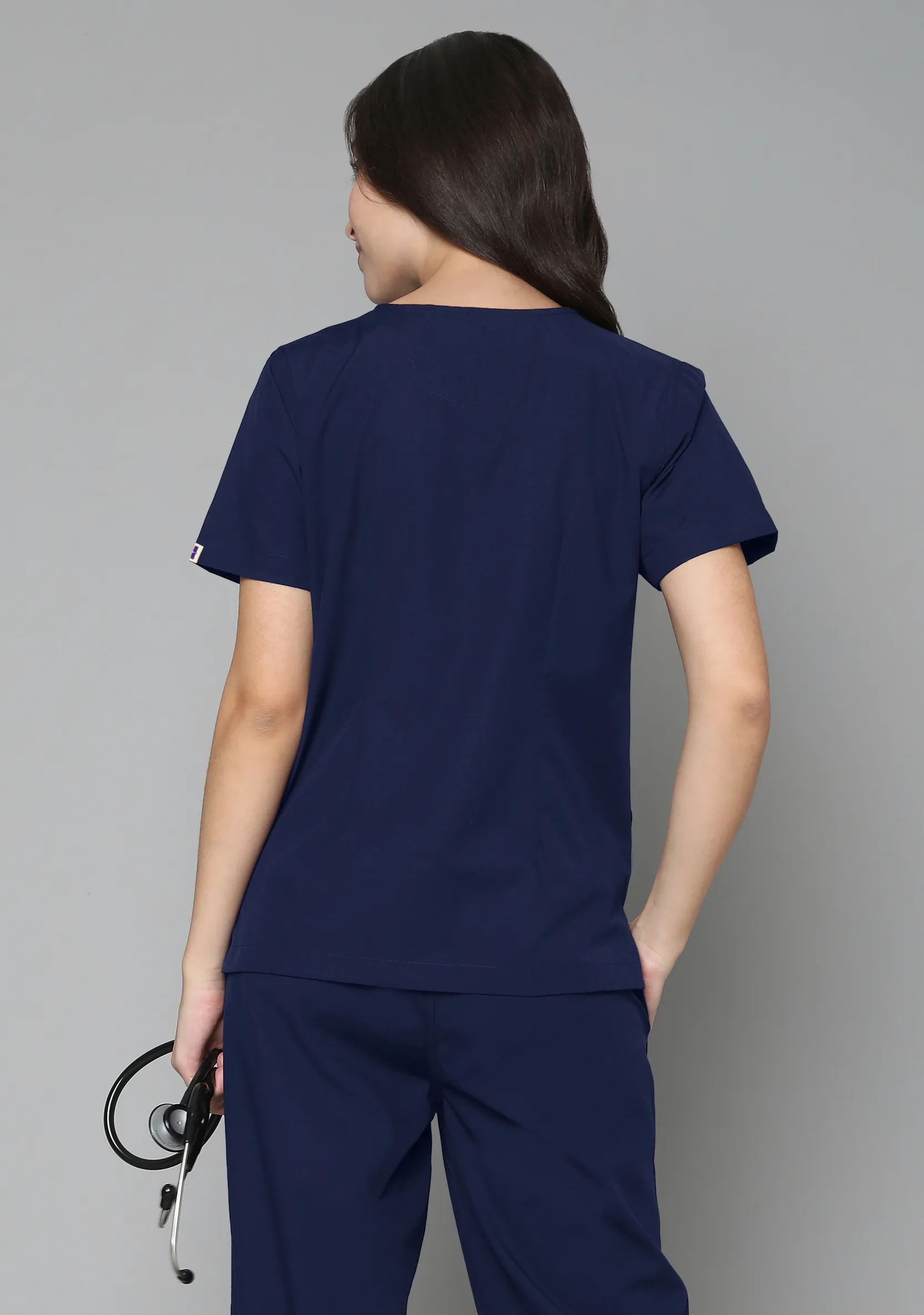 Classic Women's 5-Pocket (Navy Blue) Scrub