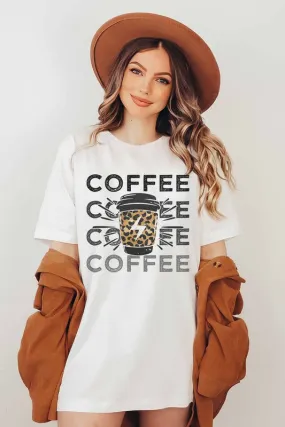 COFFEE LIGHTING LEOPARD GRAPHIC TEE