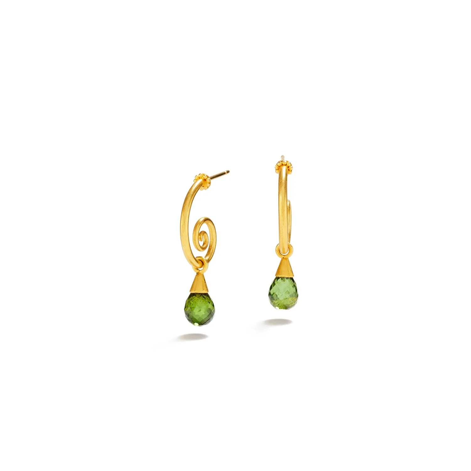 Curlicue Tourmaline Drop Earrings