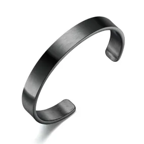 Custom Engrave Black or Silver Stainless Steel Fashion Bangle