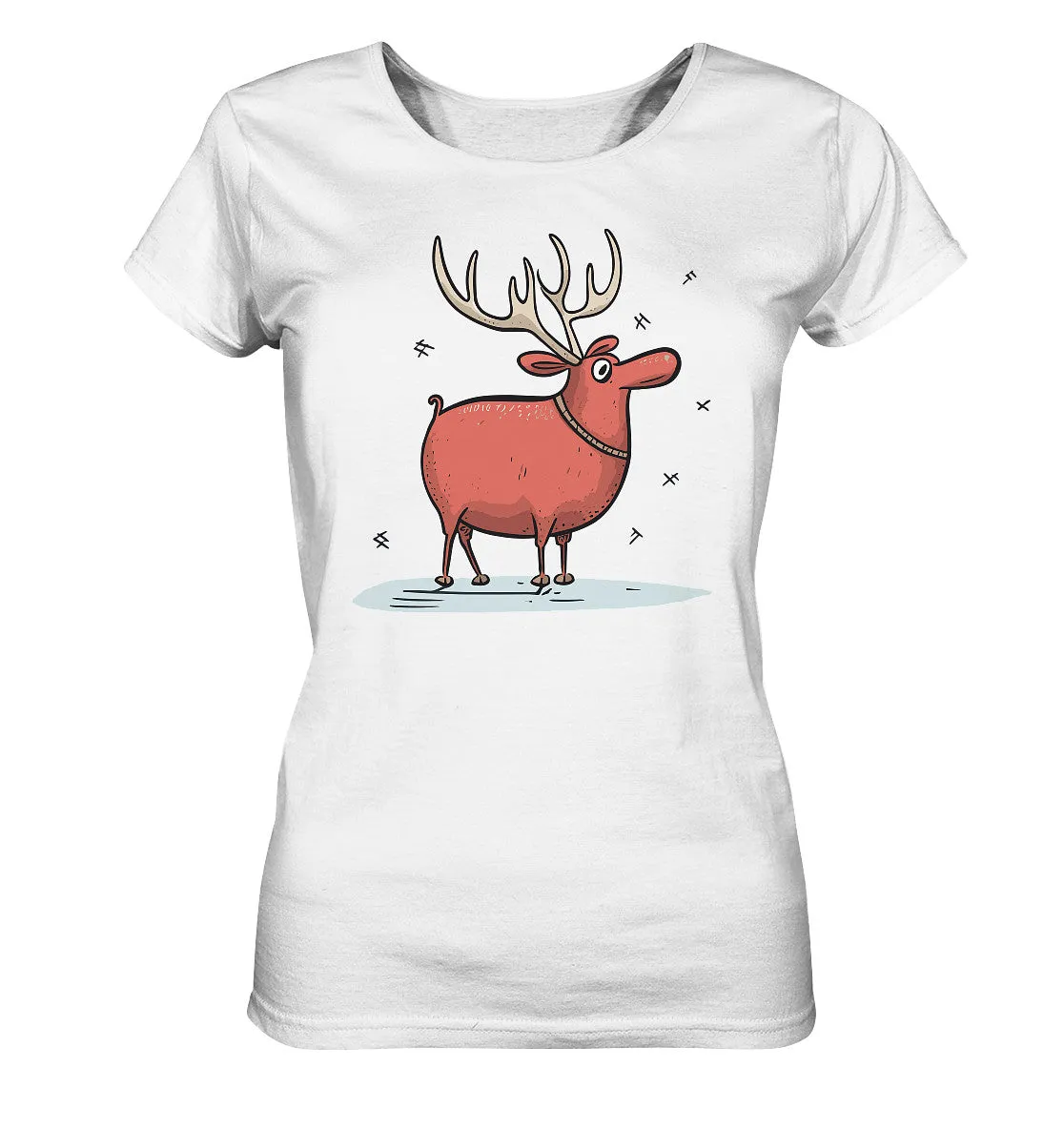 Damen T-Shirt mit Weihnachtsmotiv "Crazy Rentier"