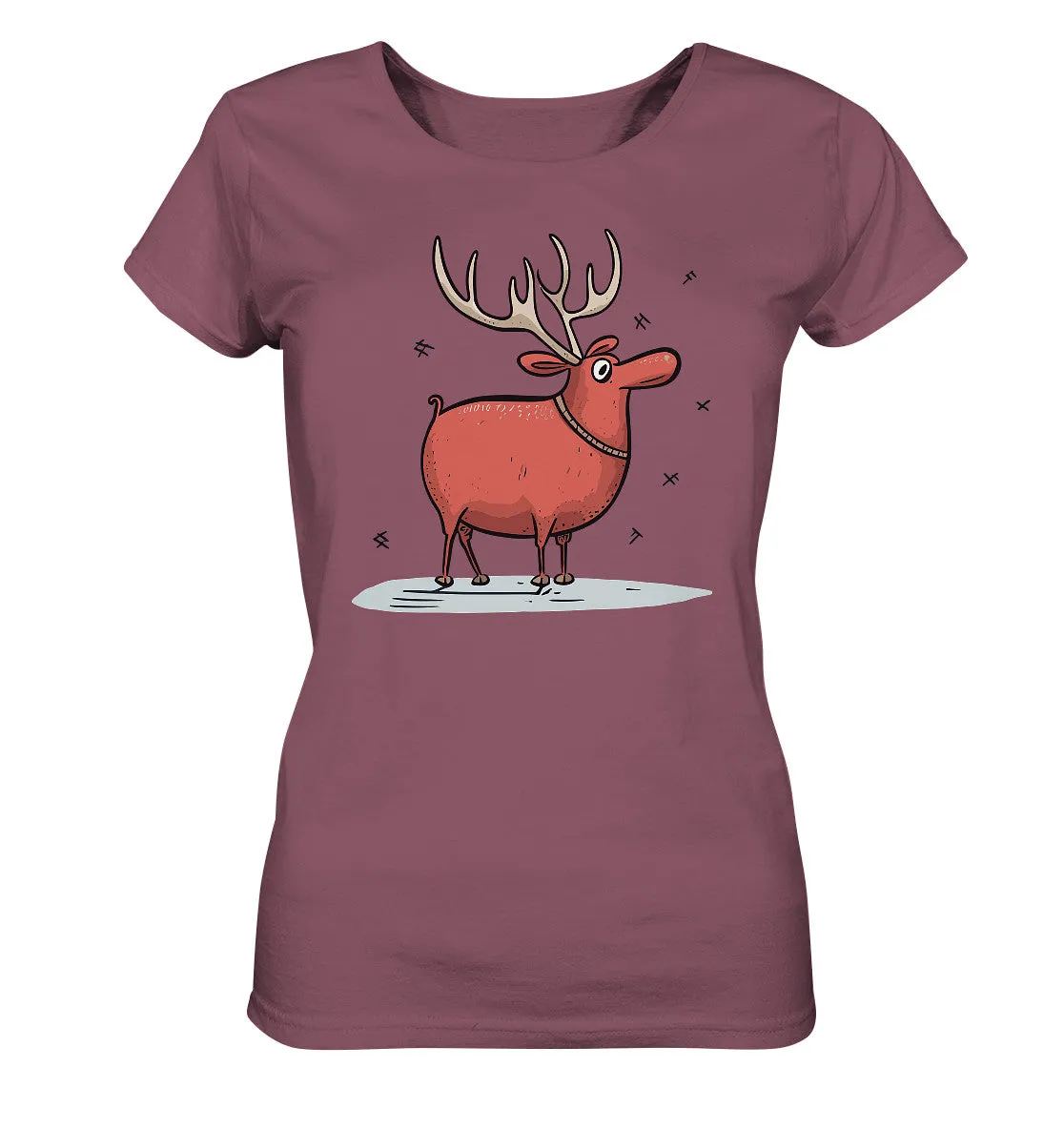 Damen T-Shirt mit Weihnachtsmotiv "Crazy Rentier"