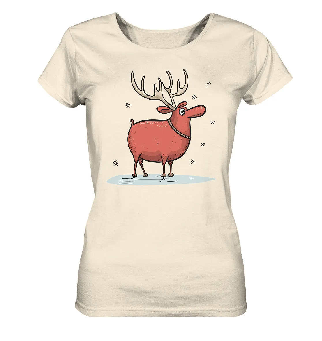 Damen T-Shirt mit Weihnachtsmotiv "Crazy Rentier"