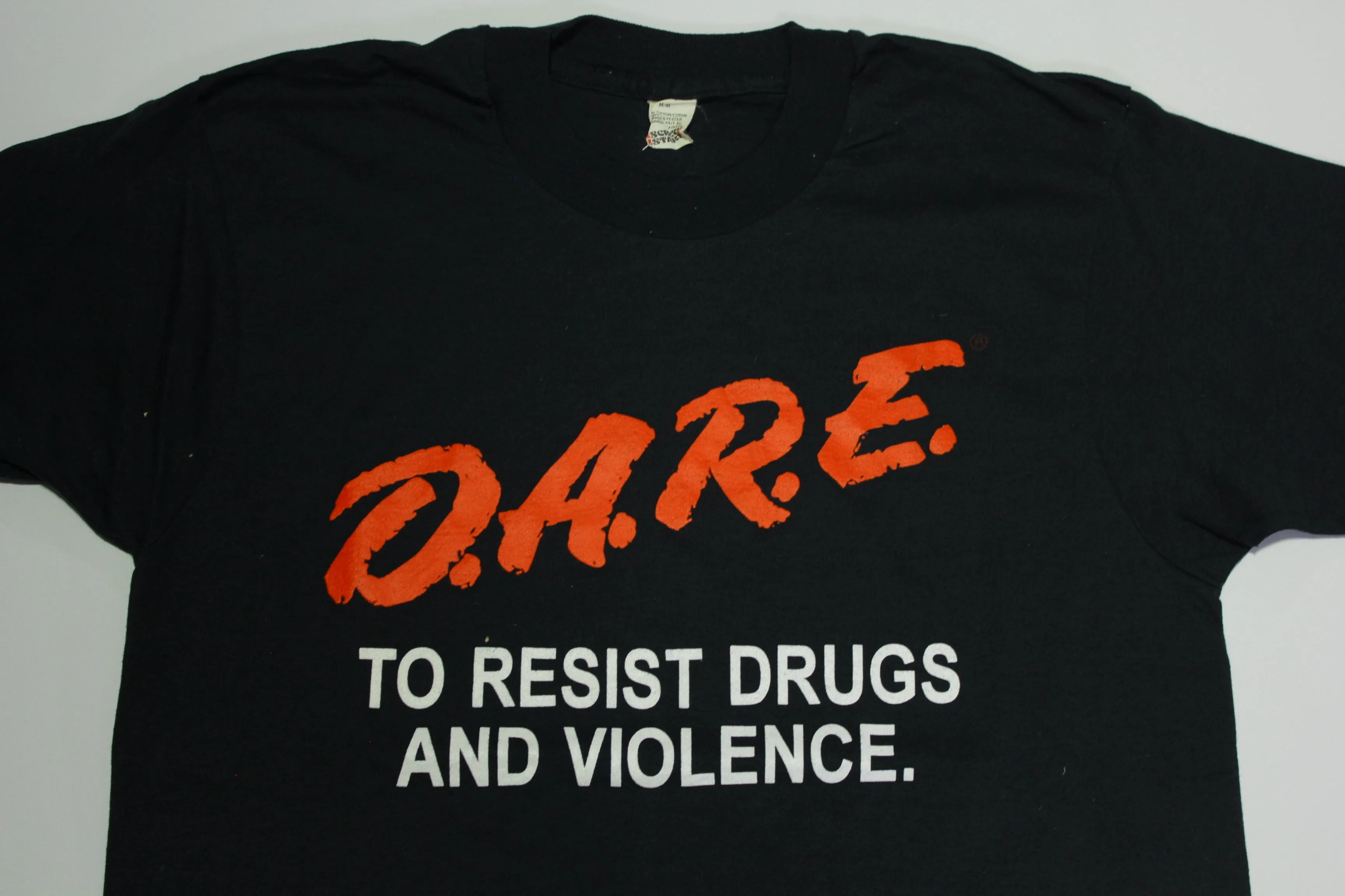 Dare to Resist Drugs and Violence Vintage 80's Screen Stars Single Stitch T-Shirt