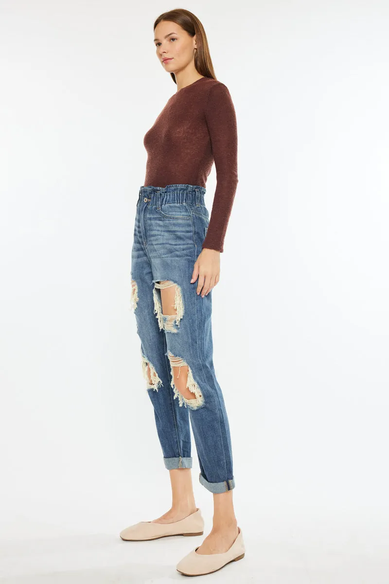 Darel Ultra High Rise Paperbag Mom Jeans